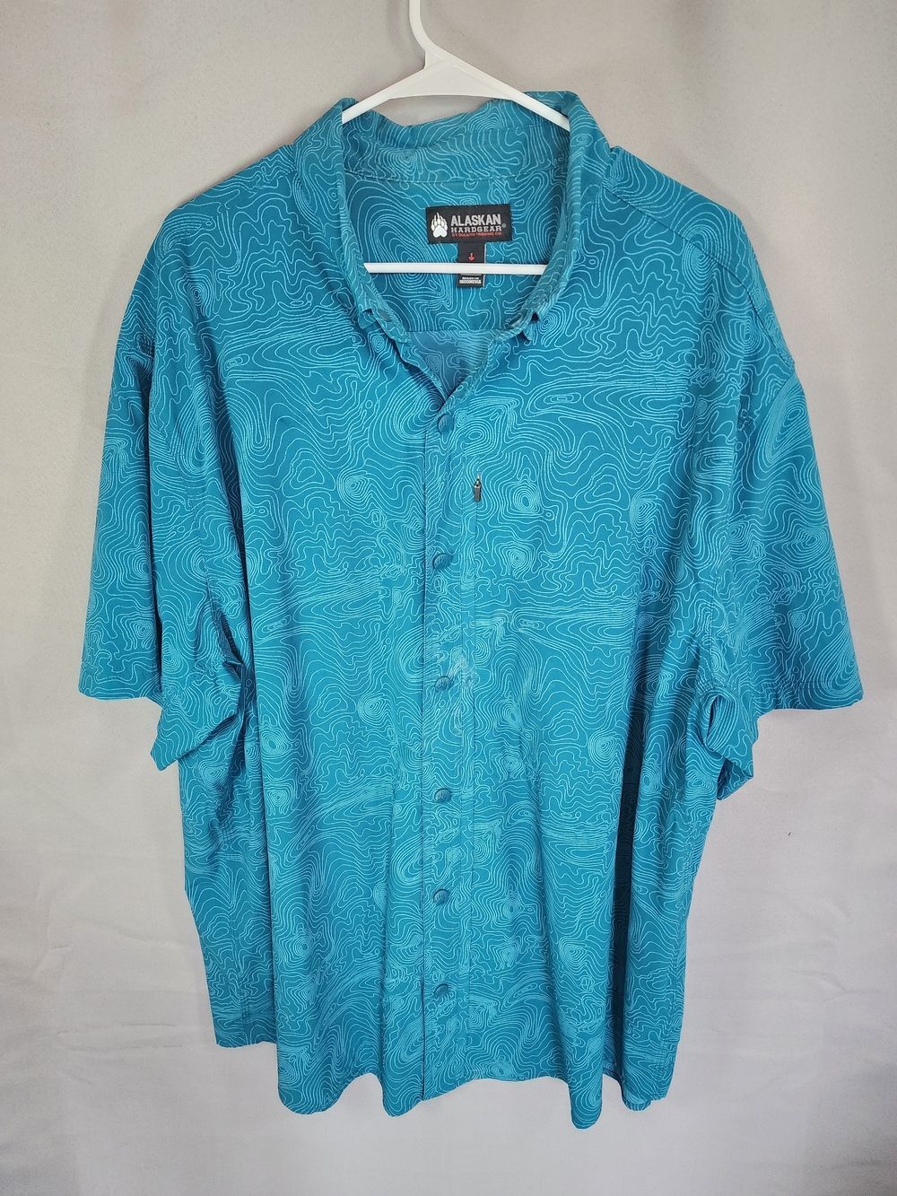 Alaskan Teal Short-Sleeve Button-Up Shirt